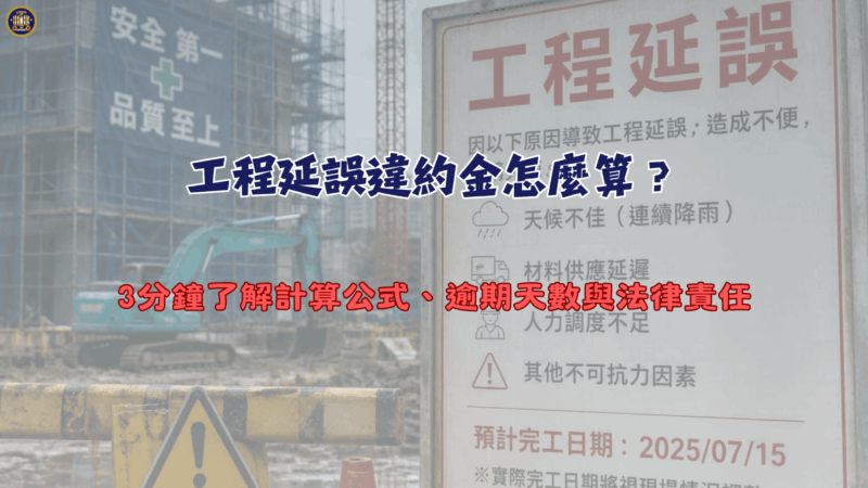工程延誤違約金怎麼算？3分鐘了解計算公式、逾期天數與法律責任